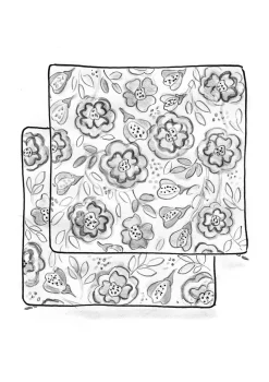 Bedruckte Kissenhülle „Wild rose“ aus Leinen/Bio-Baumwolle