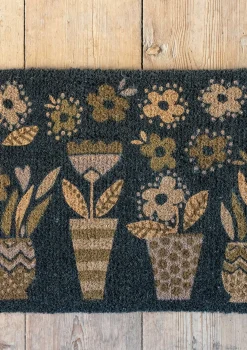 Fußmatte „Flower pots“ aus Kokosfaser