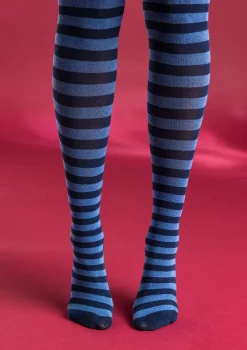 Gestreifte Strumpfhose aus Bio-Baumwolle