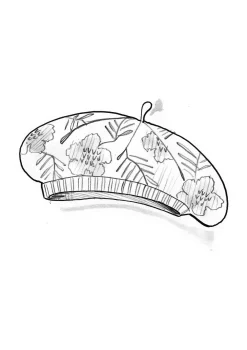 Gestrickte Baskenmütze „Gnistra“ aus Alpakawollgemisch/Bio- und Recycling-Baumwolle