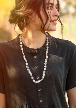 Halskette „Strandfynd“ aus Recycling-Glas/Recycling-Keramik