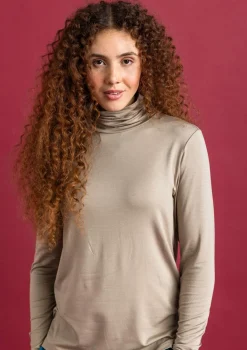 Jersey-Rollkragenshirt aus Lyocell/Elasthan