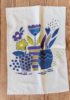 Küchentuch „Flower pots“ aus Bio-Baumwolle