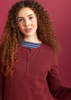 Knopfleistenshirt aus Bio-Baumwollripp