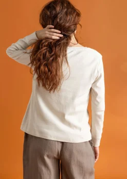 Knopfleistenshirt aus Bio-Baumwollripp