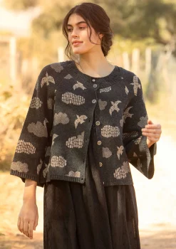 Strickjacke „Flyttfågel“ aus Recycling-Wollmischung/Recycling-Baumwolle