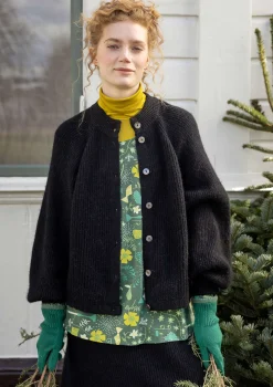 Strickjacke „Vinternatt“ aus Bio- und Recycling-Baumwolle/Alpakawollgemisch