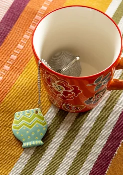 Teesieb „Flower pots“ aus Keramik/Metall