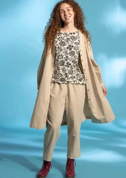 Webkleid aus Bio-Baumwolle/Leinen