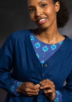 Webkleid aus Bio-Baumwolle/Leinen